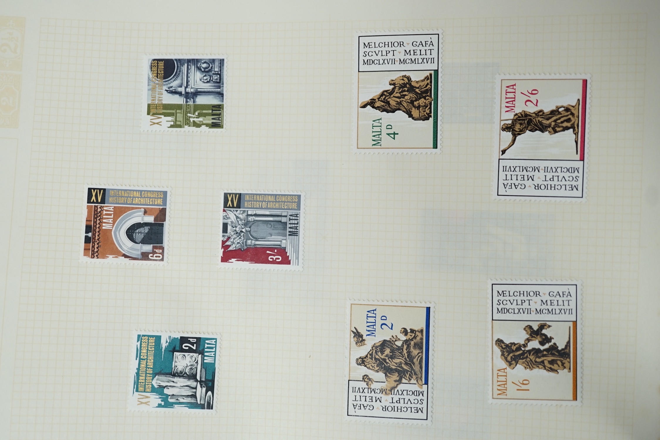 A box of British Commonwealth old auction folders: including Bermuda, Hong Kong1939-52-$10(both), mint set,Mauritius, South Africa and Tangier